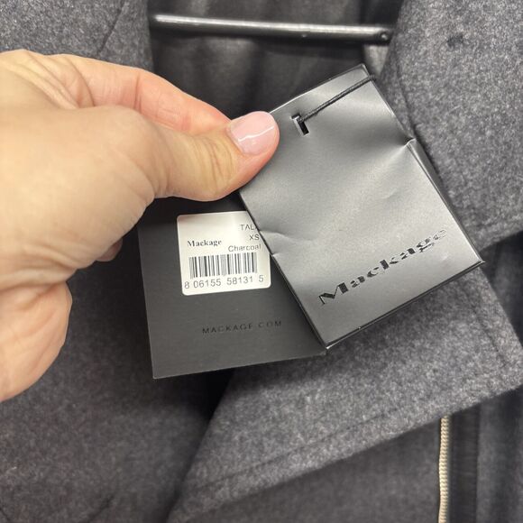 Womens Size XS Mackage Wool Cashmere Coat Charcoal NWT - Picture 10 of 10